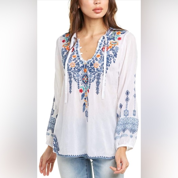 Johnny Was Chelsee VNeck Top Sz M - Picture 9 of 10